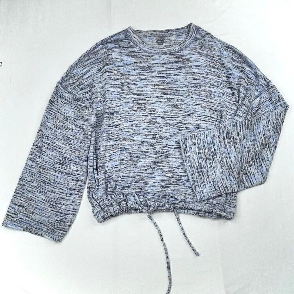 Aerie Cinched Long Sleeve sweatshirt Top Blue